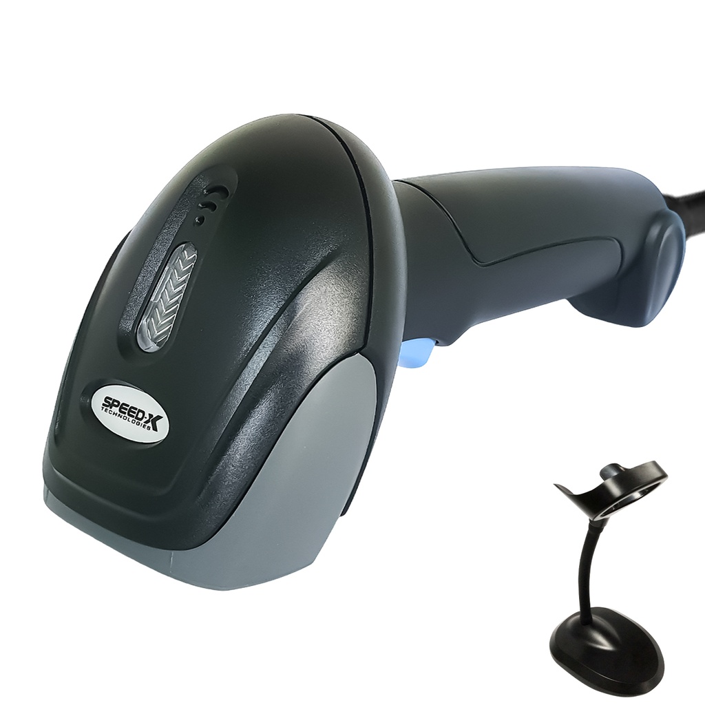 SPEED-X 8600 2D WIRE CMOS HANDHELD BARCODE SCANNER WITH STAND